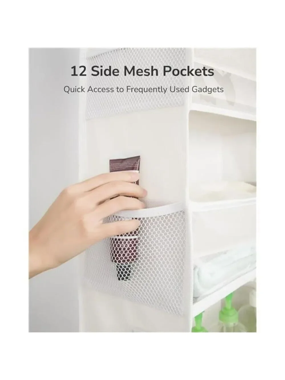 Over Door Hanging Organizer 6 Pockets 12 Mesh Storage for Closet Bathroom